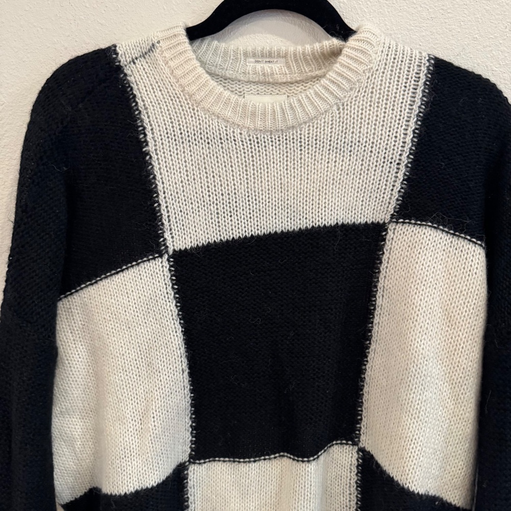 Mother Black & White Colorblock Sweater - Picture 3 of 4